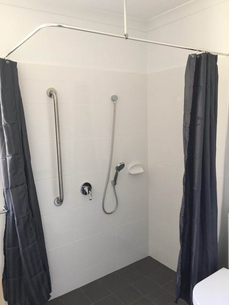 A Basic Accessible Bathroom Renovation, Handicap Shower Curtain